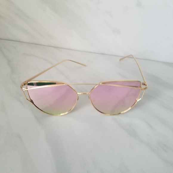 PINK MIRRORED Glasses Trendy - Picture 6 of 14